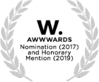 Verz Design agency award nomination & honorary mentioned on Awwwards