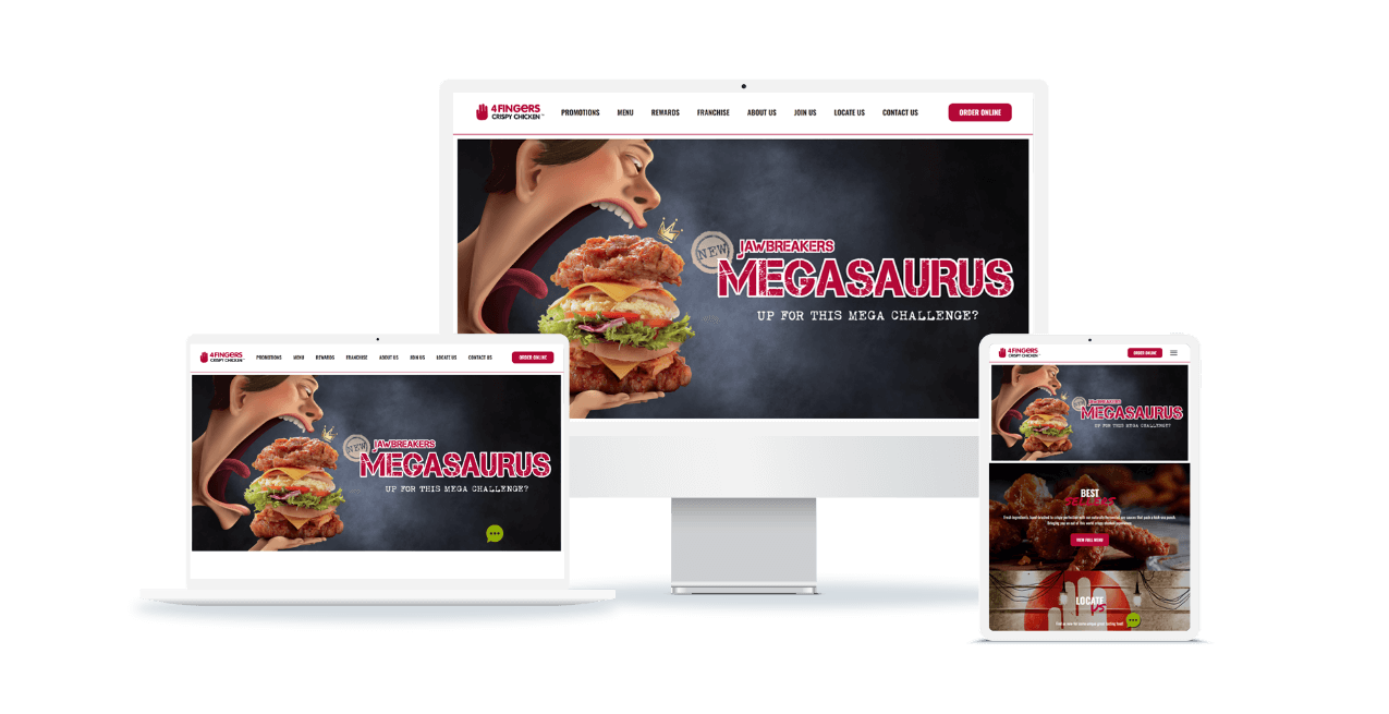 4 Fingers mock website ss