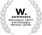 Verz Design agency award nomination & honorary mentioned on Awwwards