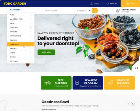 Tong Garden website - Verz Design eCommerce portfolio