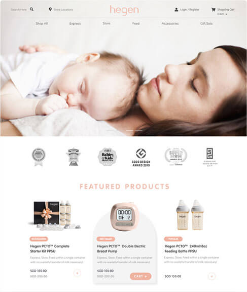 hegen website Dashboard - Verz Design eCommerce portfolio