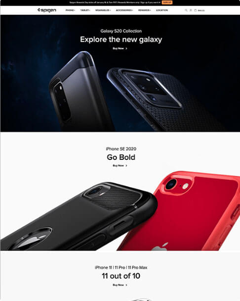 Spigen website - Verz Design eCommerce portfolio