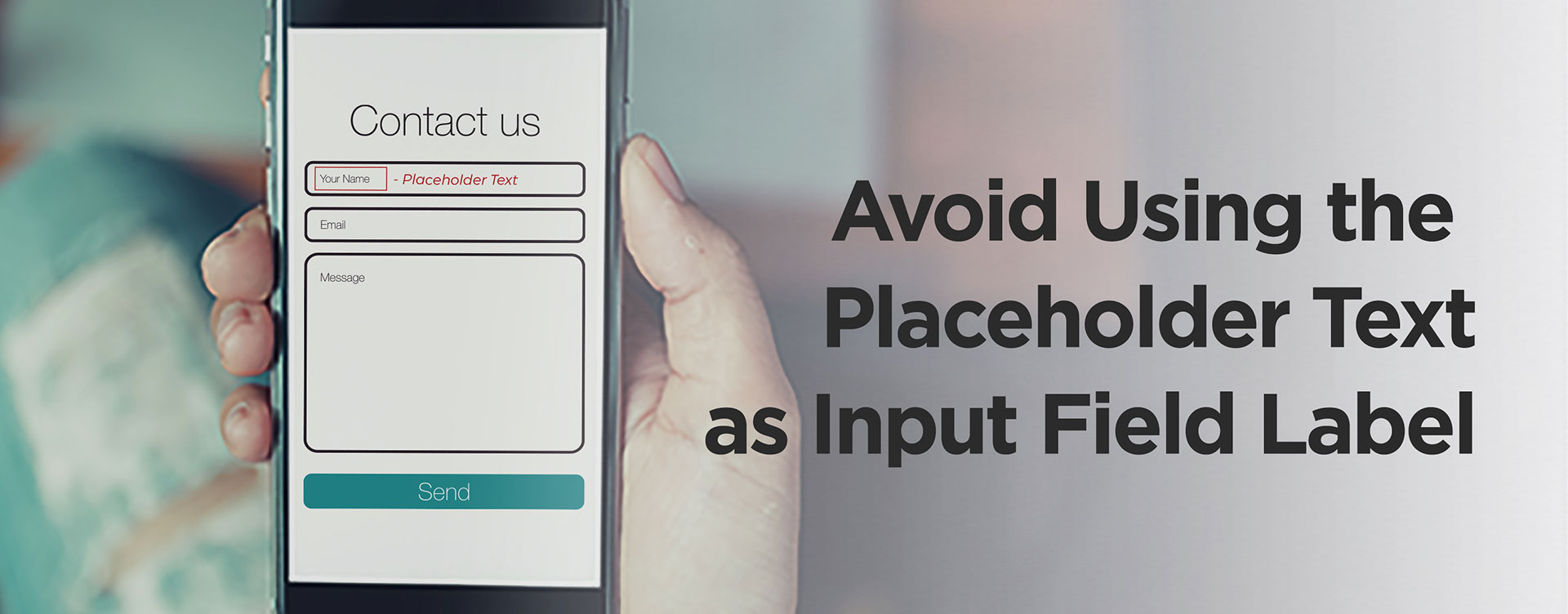 Avoid using the placeholder text as input field label