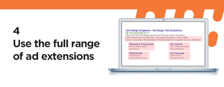Use the full range of ad extensions
