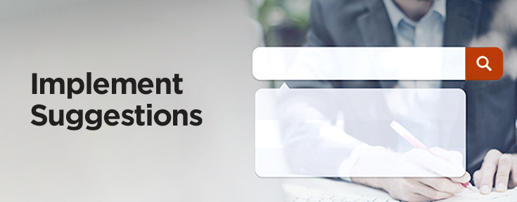 Implement eCommerce Website search function Suggestions