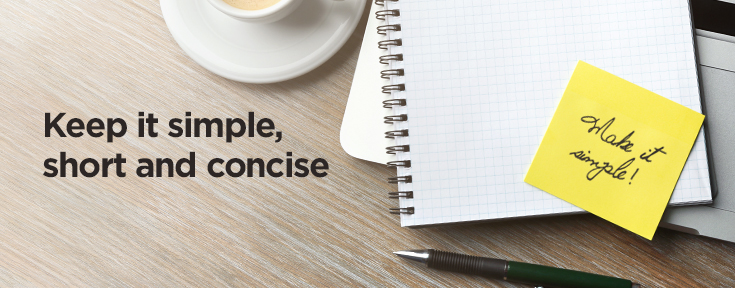 For effective UX writing keep it simple short and concise