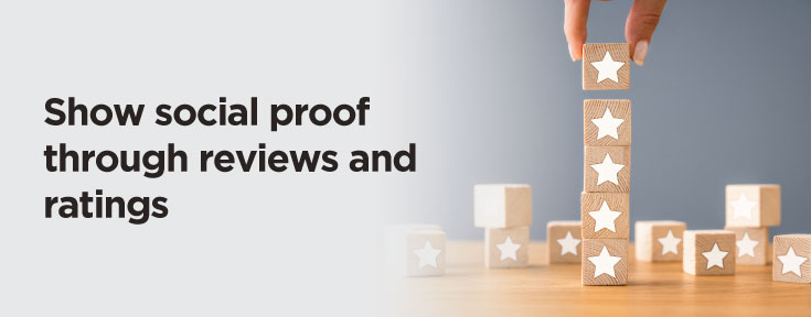 show social proof through reviews and ratings to improve ecommerce website sales
