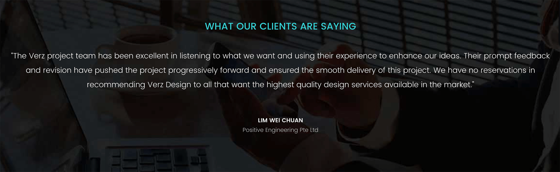 verz design testimonial page