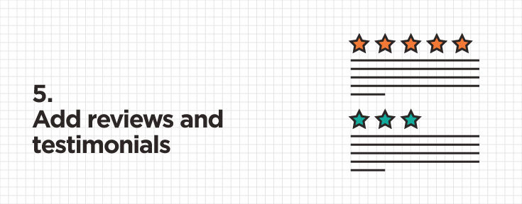 add reviews and testimonials for a trustworthy website