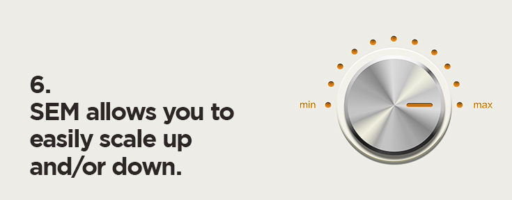 SEM allows you to easily scale up and/or down