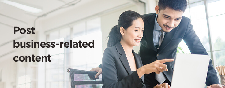 Post business-related content on LinkedIn Company Page
