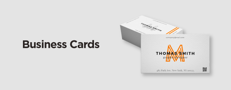 Use business cards to promote your website URL and QR code