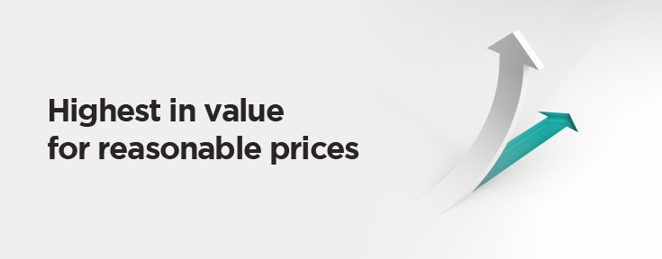 Highest in value for reasonable prices