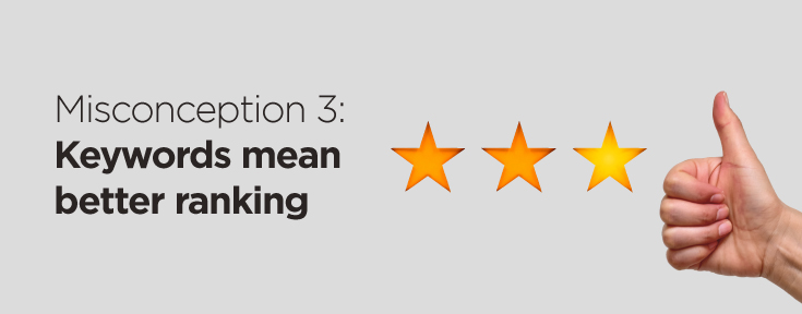 Keywords mean better ranking - SEO Misconception
