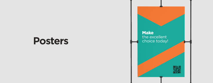 Use posters to promote your website URL and QR code