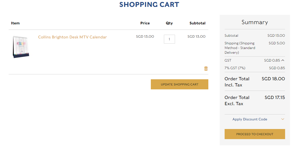 Tax pricing on the checkout page – tax exclusive