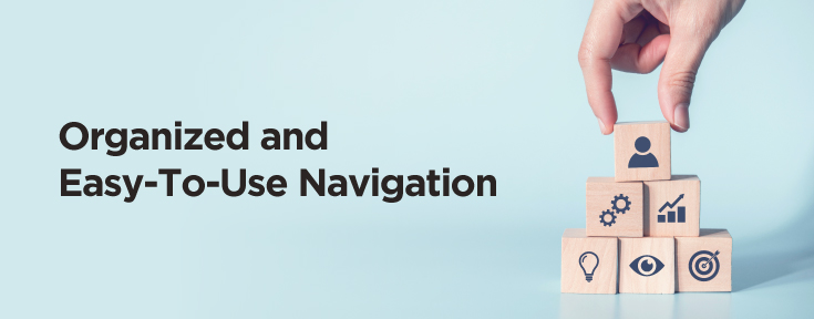 Organised and easy to use navigation