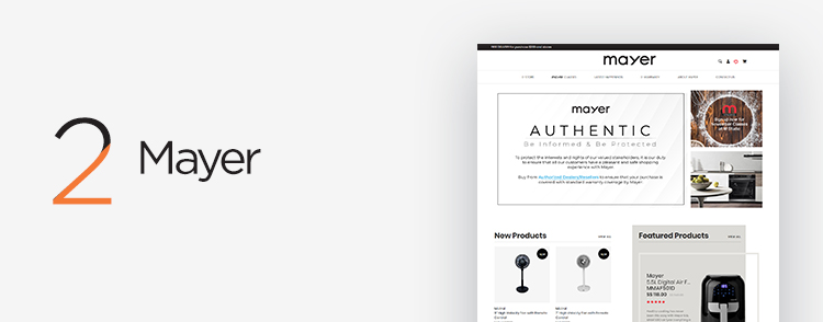 Mayer eCommerce websites in Singapore designed & developed by Verz Design