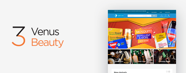 Venus Beauty eCommerce websites in Singapore designed & developed by Verz Design