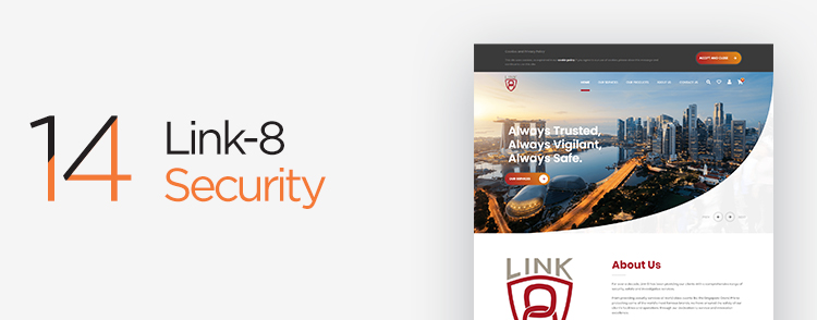 Link-8 Security sme eCommerce websites created by Verz Design