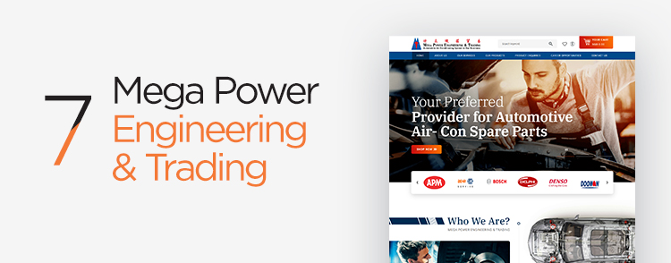 Mega Power Engineering & Trading sme eCommerce websites created by Verz Design