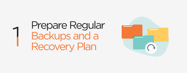 Prepare regular backups and a recovery plan for protection against ransomware
