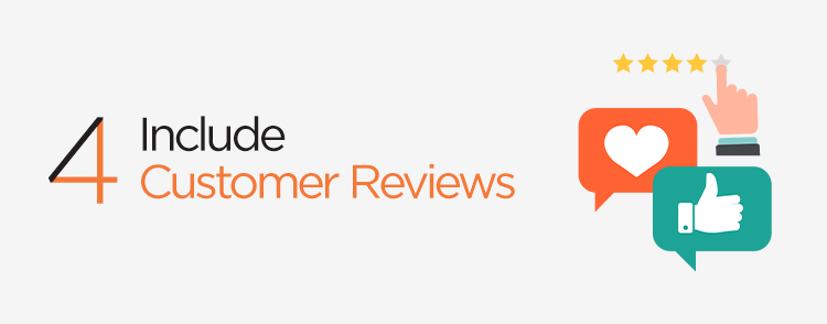 Include customer reviews to increase eCommerce sales