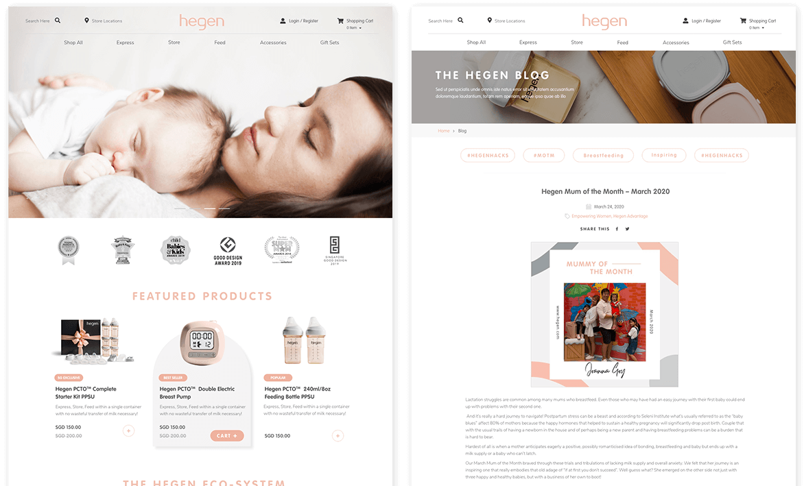 Examples of clean, functional designs from Hegen website