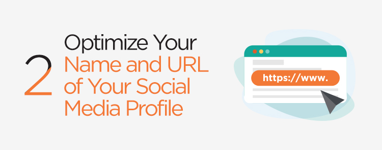 Optimize your name and URL of your social media profile