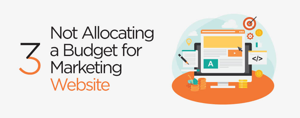 Not allocating a budget for marketing website