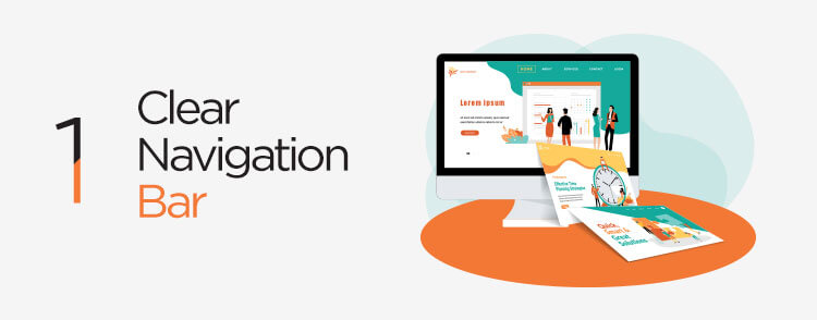 Use clear navigation bar to make your website stand out