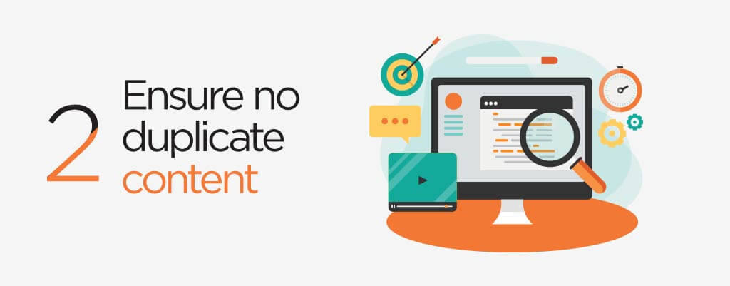 Ensure no duplicate content