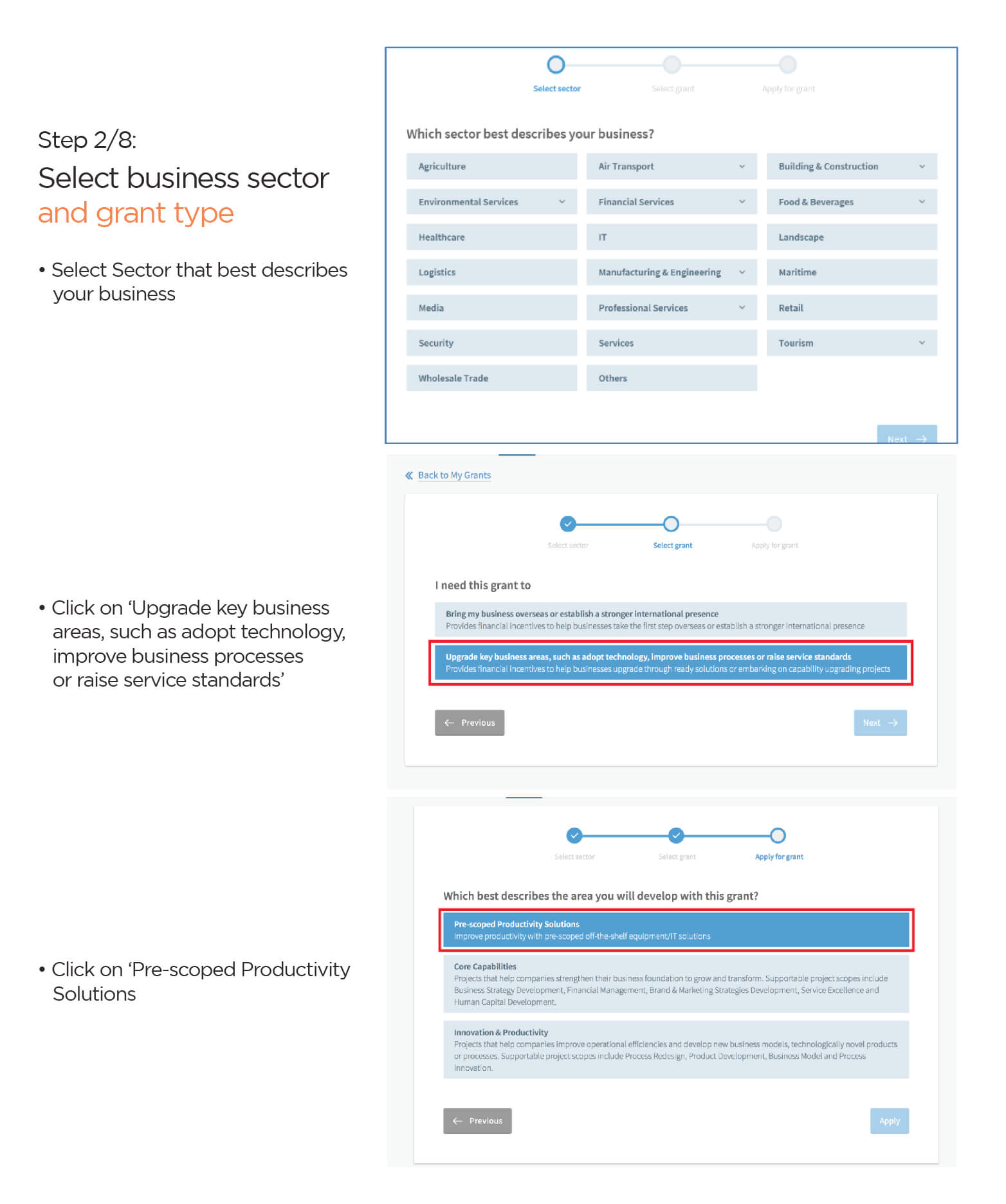 Select your business sector