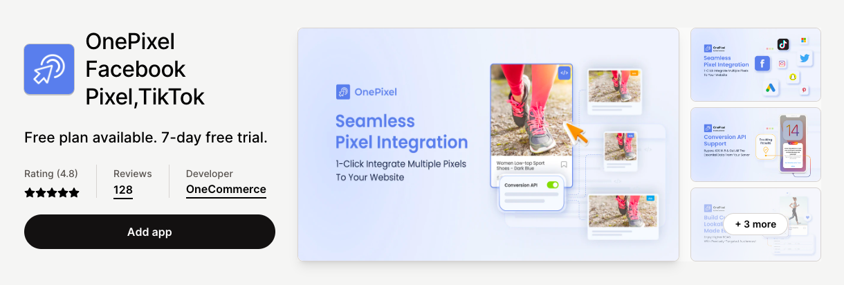 OnePixel facebook pixel, TikTok free shopify apps - Verz Design