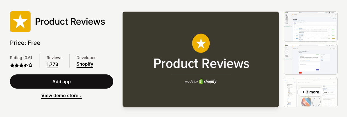 Product Reviews free shopify apps - Verz Design