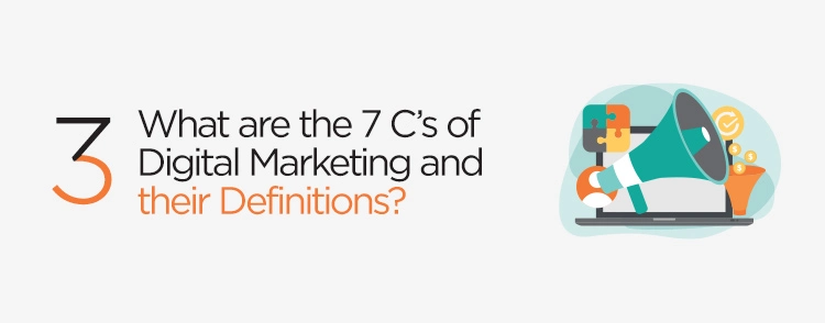What are the 7 C’s of digital marketing  and their definitions banner