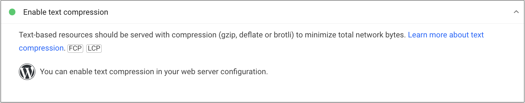 Enable text compression
