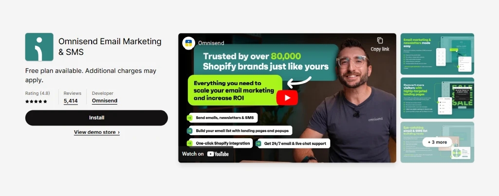 Omnisend email marketing and SMS apps