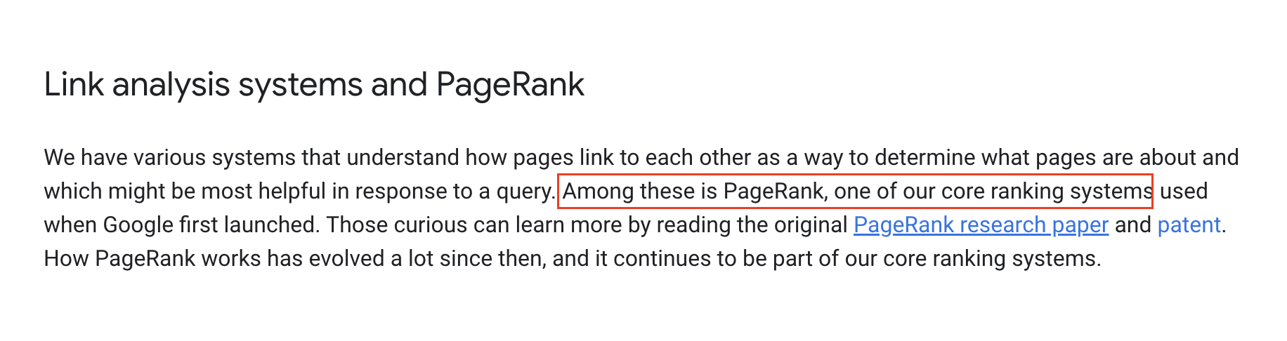 Google Search Central Guide about PageRank