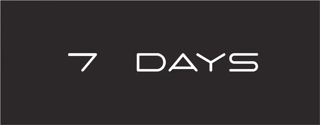 Connek, in 7 Days sans serif font